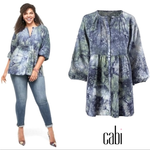 CAbi Tops - Cabi Tie Dye Woodstock Linen Tunic Top
